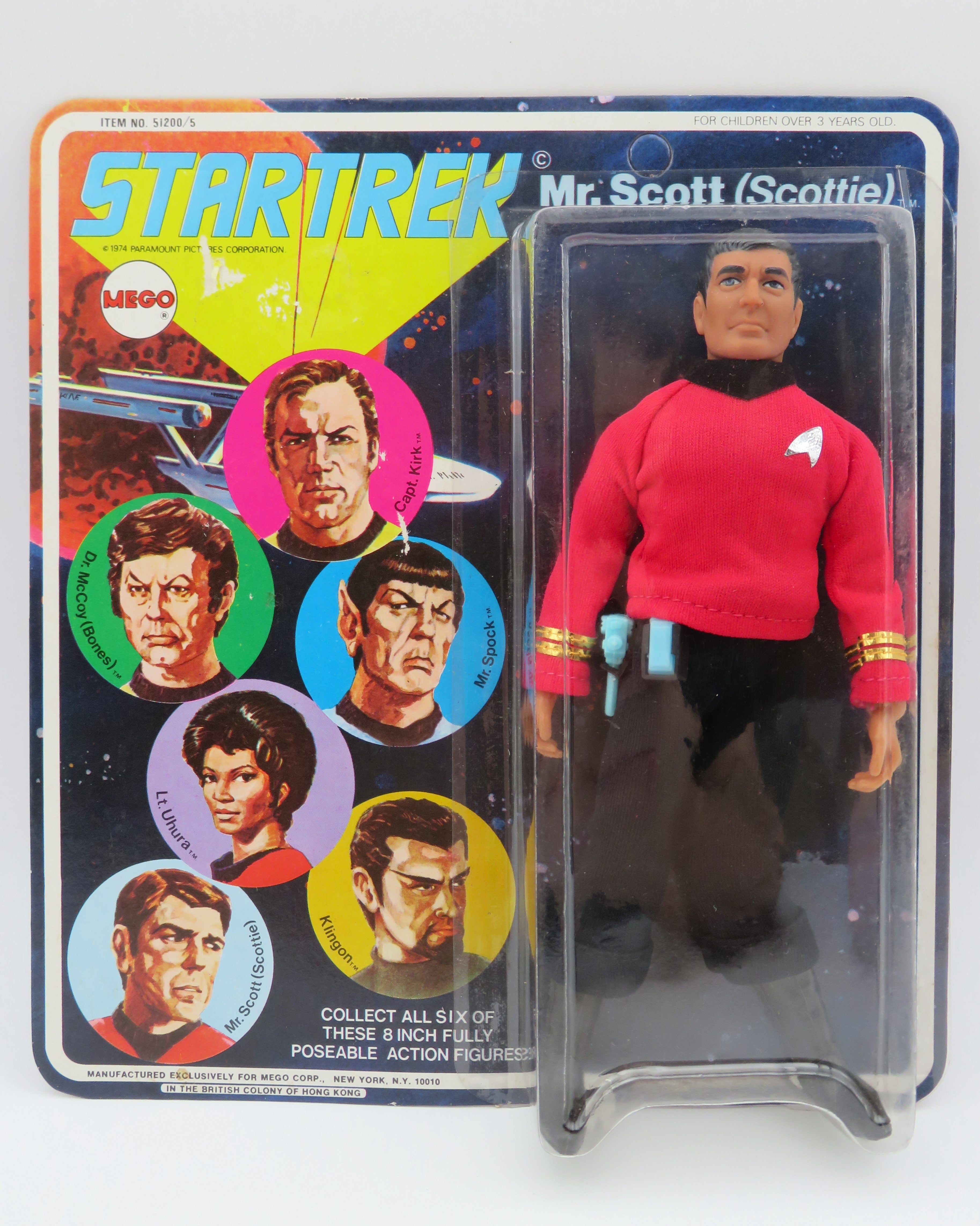 STAR TREK Mr. Scott (Scottie) 8" Action Figure - Mego Corp. (1974) Series 1 Vintage Toy